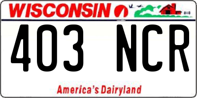 WI license plate 403NCR