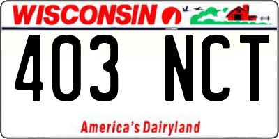 WI license plate 403NCT
