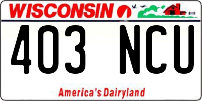WI license plate 403NCU