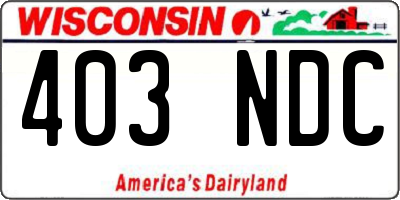 WI license plate 403NDC