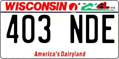 WI license plate 403NDE