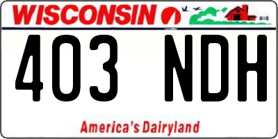 WI license plate 403NDH