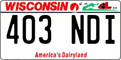 WI license plate 403NDI