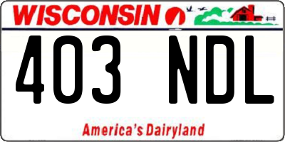 WI license plate 403NDL