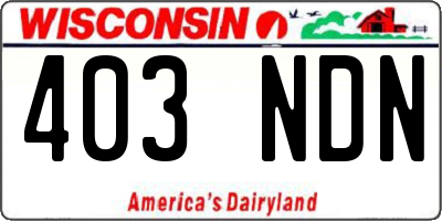 WI license plate 403NDN