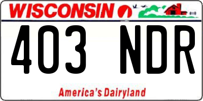 WI license plate 403NDR