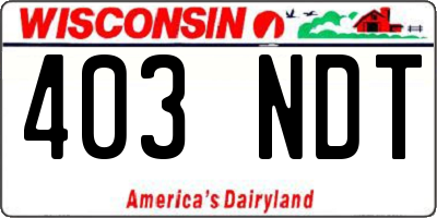 WI license plate 403NDT