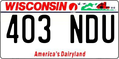 WI license plate 403NDU