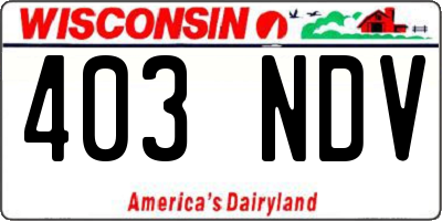 WI license plate 403NDV