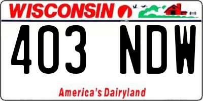 WI license plate 403NDW