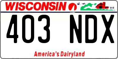 WI license plate 403NDX