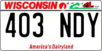 WI license plate 403NDY