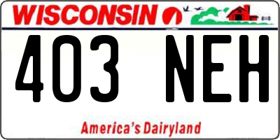 WI license plate 403NEH