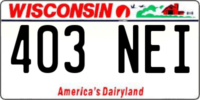 WI license plate 403NEI