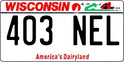 WI license plate 403NEL