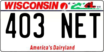 WI license plate 403NET