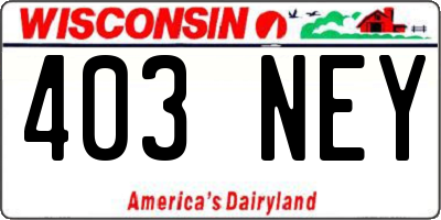 WI license plate 403NEY