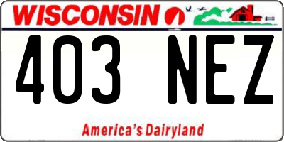WI license plate 403NEZ