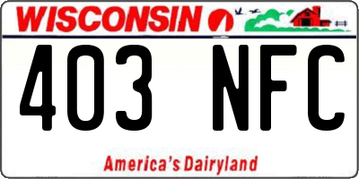 WI license plate 403NFC