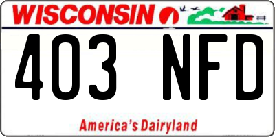 WI license plate 403NFD