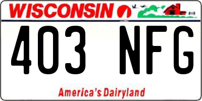 WI license plate 403NFG