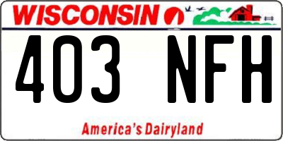 WI license plate 403NFH