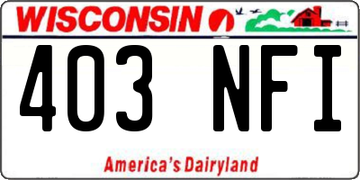 WI license plate 403NFI
