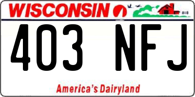WI license plate 403NFJ