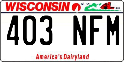 WI license plate 403NFM
