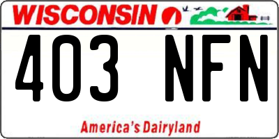 WI license plate 403NFN