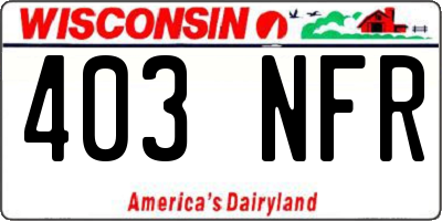 WI license plate 403NFR
