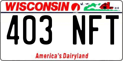 WI license plate 403NFT