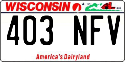 WI license plate 403NFV