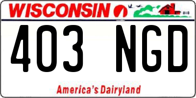 WI license plate 403NGD