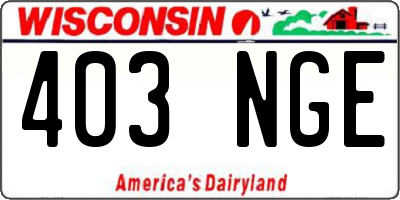 WI license plate 403NGE