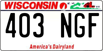 WI license plate 403NGF