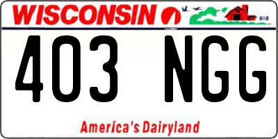 WI license plate 403NGG