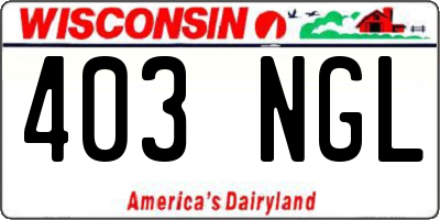 WI license plate 403NGL