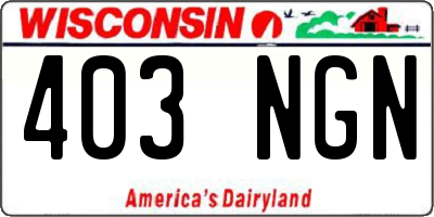 WI license plate 403NGN