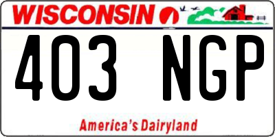 WI license plate 403NGP