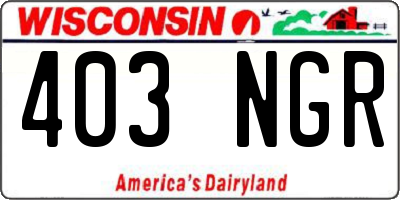 WI license plate 403NGR