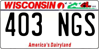 WI license plate 403NGS