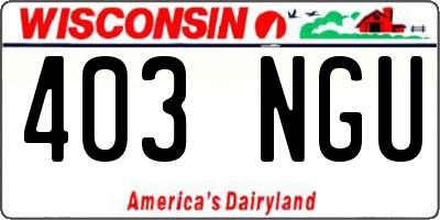 WI license plate 403NGU