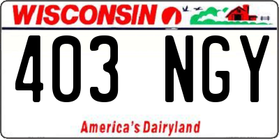 WI license plate 403NGY