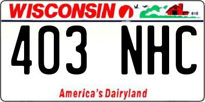 WI license plate 403NHC