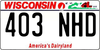 WI license plate 403NHD