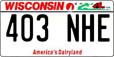WI license plate 403NHE