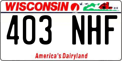 WI license plate 403NHF