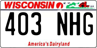 WI license plate 403NHG