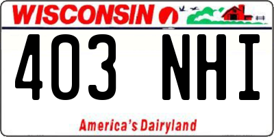 WI license plate 403NHI